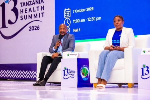 Paul Masanja, Head of Research at DAMAX Solutions, sharing data-driven insights during the Girl Effect Health Forum at the 13th Tanzania Health Summit 2026.