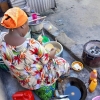 Respondent cooking using Charcoal Stove